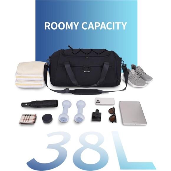 sportsnew Gym Bag for Men Women with Shoe Compartment,Overnight Bag Backpack - Picture 4 of 6